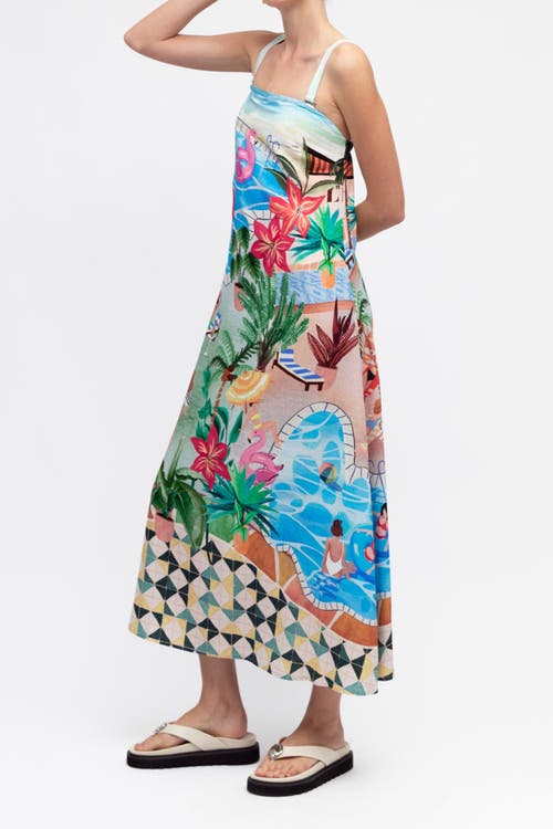 Paper Heart Pool Side Maxi Dress In Blue