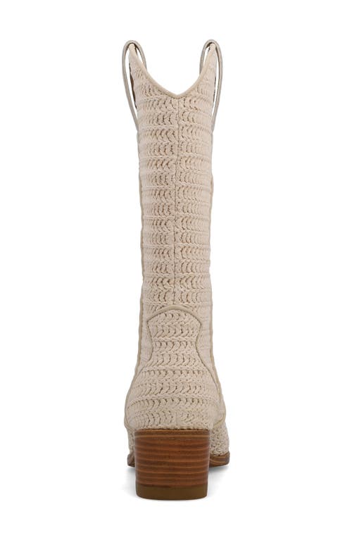 Mia Jenah Woven Cowboy Boot In Bone