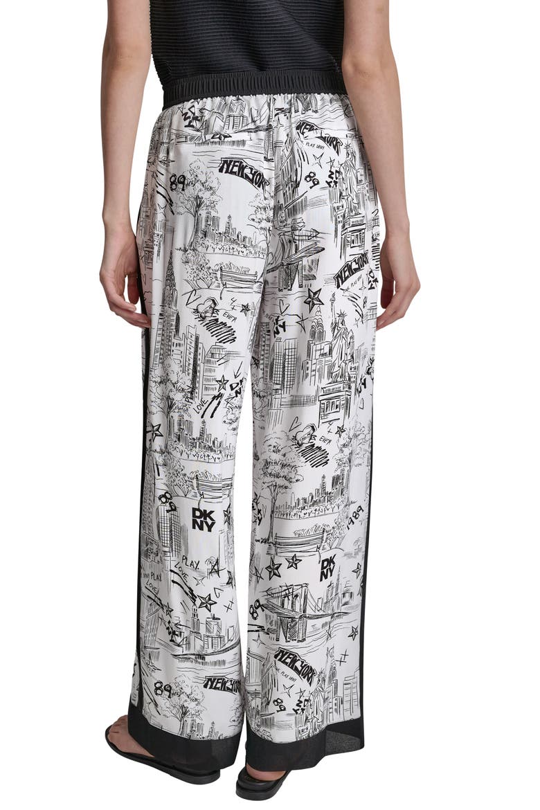 New York Print Wide Leg Pants, Alternate, color, NEW YORK TOILE WHITE