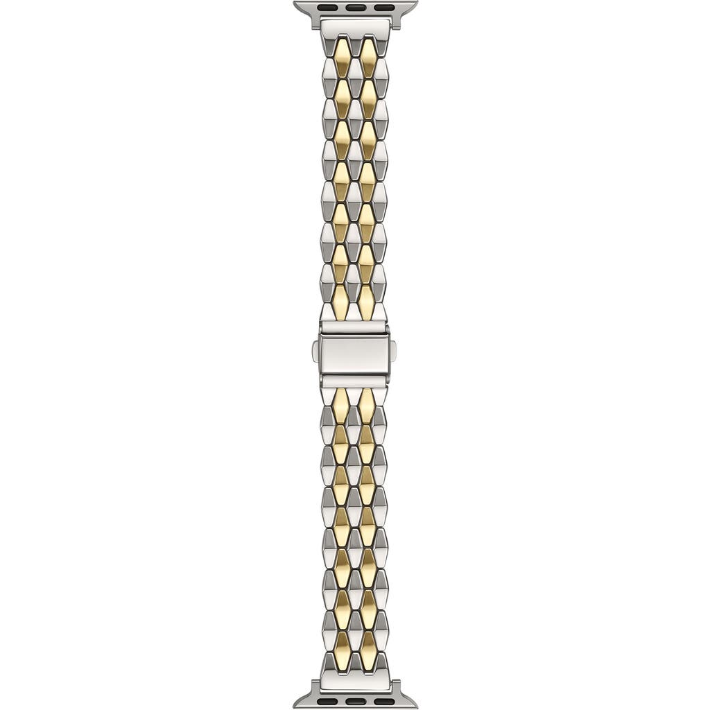 Bcbg Trapezoid Link Apple Watchband In Gold/ Silver
