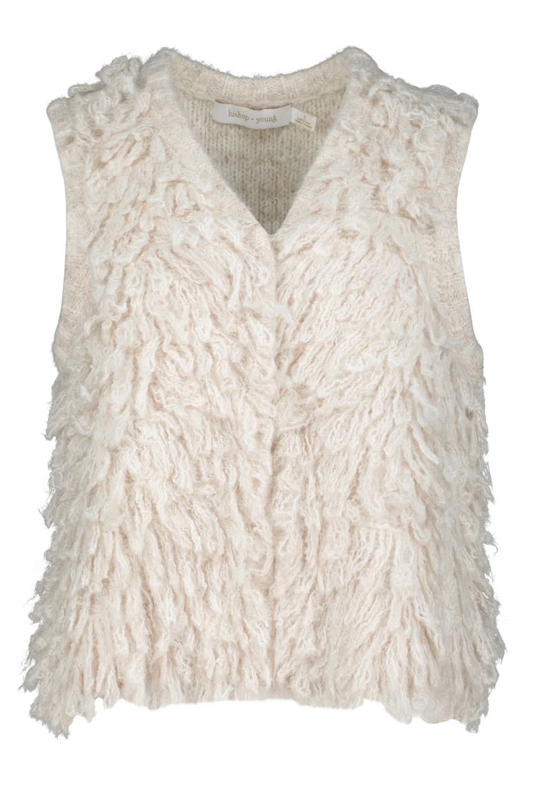 Miranda Fringe Sweater Vest, Alternate, color, Cloud