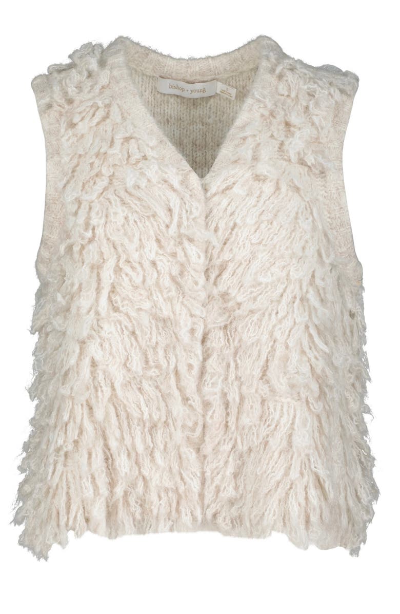 Bishop + Young Miranda Fringe Sweater Vest, Alternate, color, Cloud