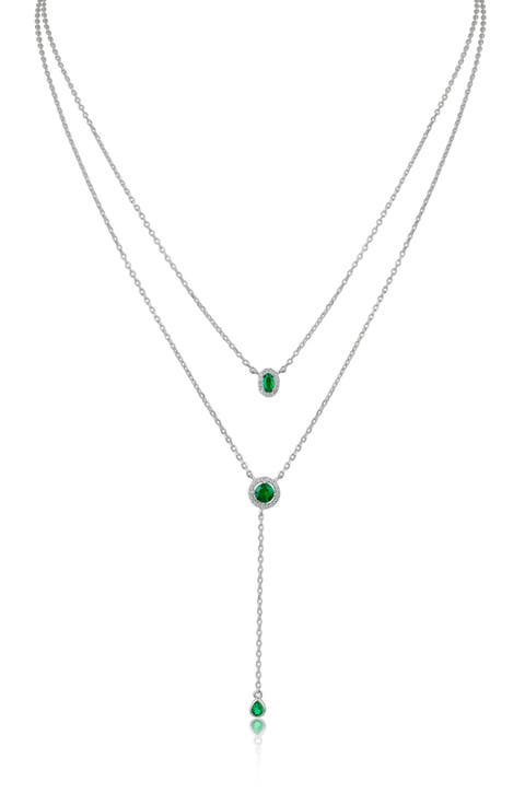 Cubic Zirconia Layered Y-Necklace