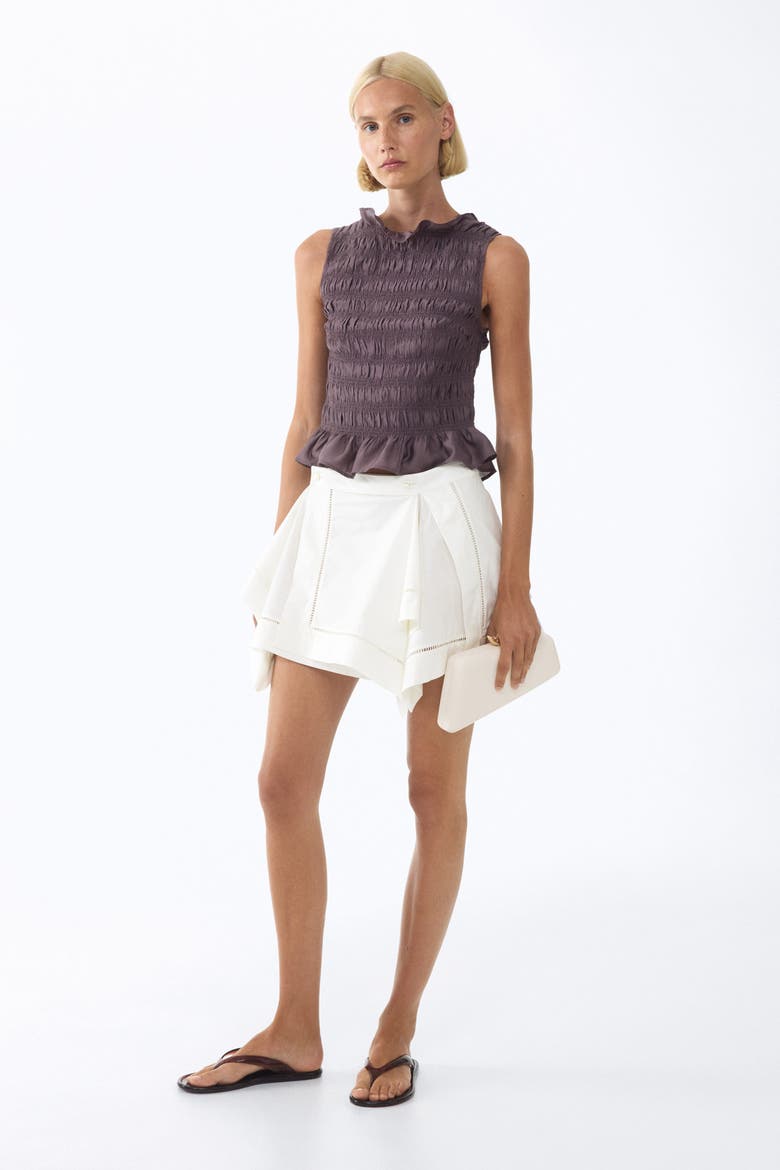 Smocked Top, Alternate, color, Dusty purple