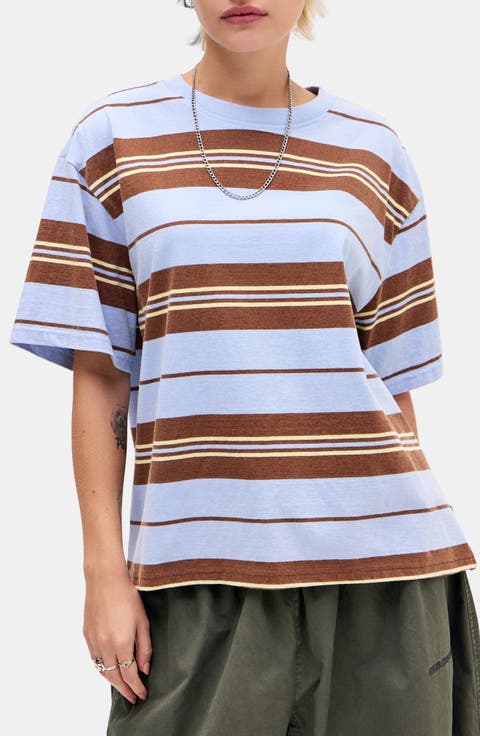 Stripe Short Sleeve Cotton T-Shirt