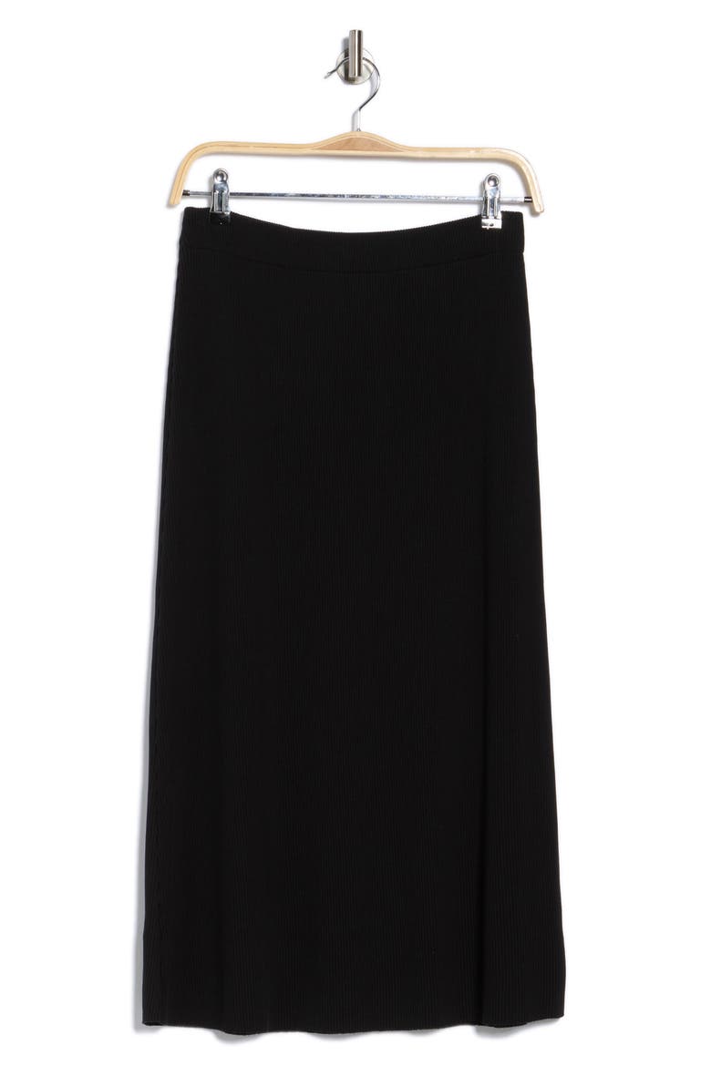 Rib Midi Skirt, Alternate, color, BLACK