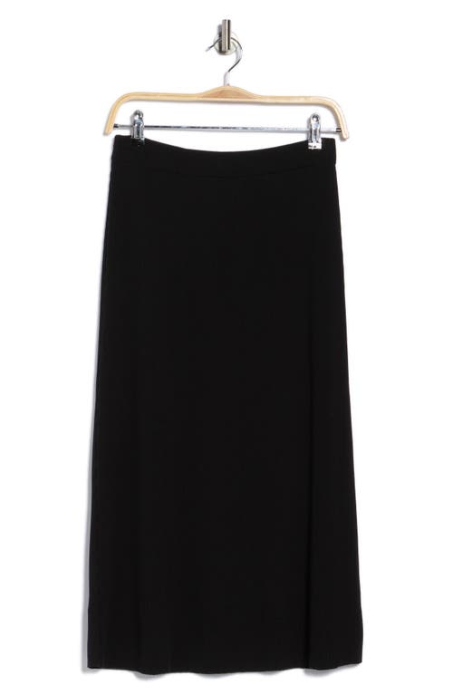 Vince Rib Midi Skirt In Black