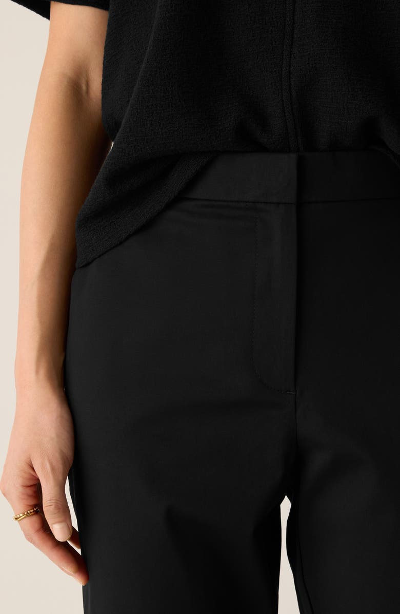 Eileen Fisher High Waist Slim Fit Ankle Pants, Alternate, color, Black