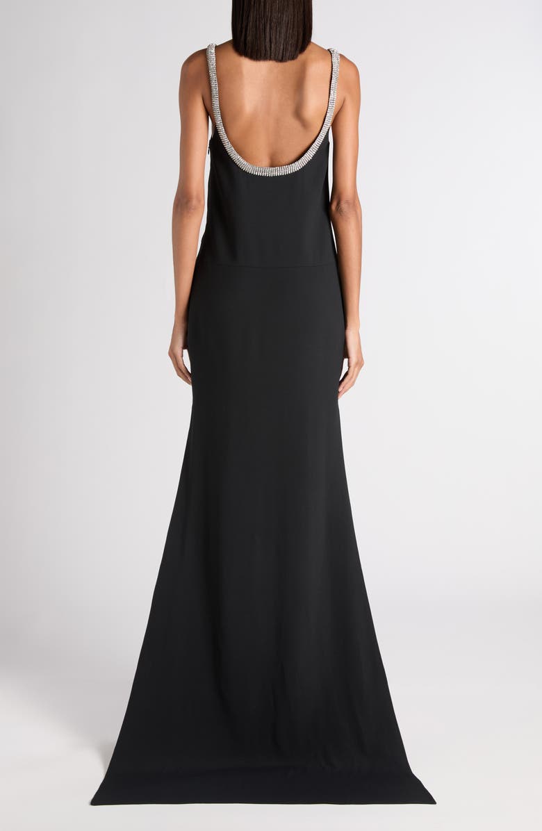 TOM FORD Crystal Embellished Asymmetric Crepe Cocktail Dress, Alternate, color, Black