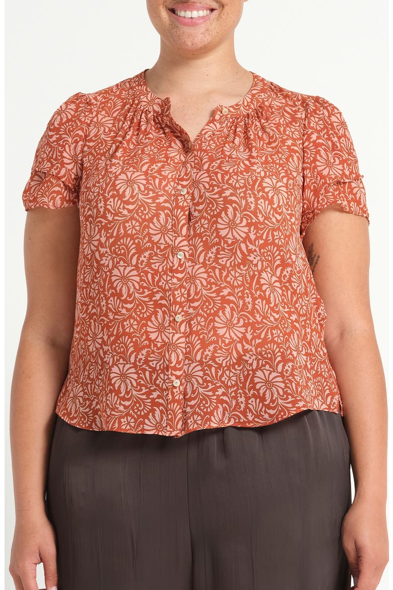 Bellavie Puff Sleeve Shirt, Main, color, ROSEWOOD