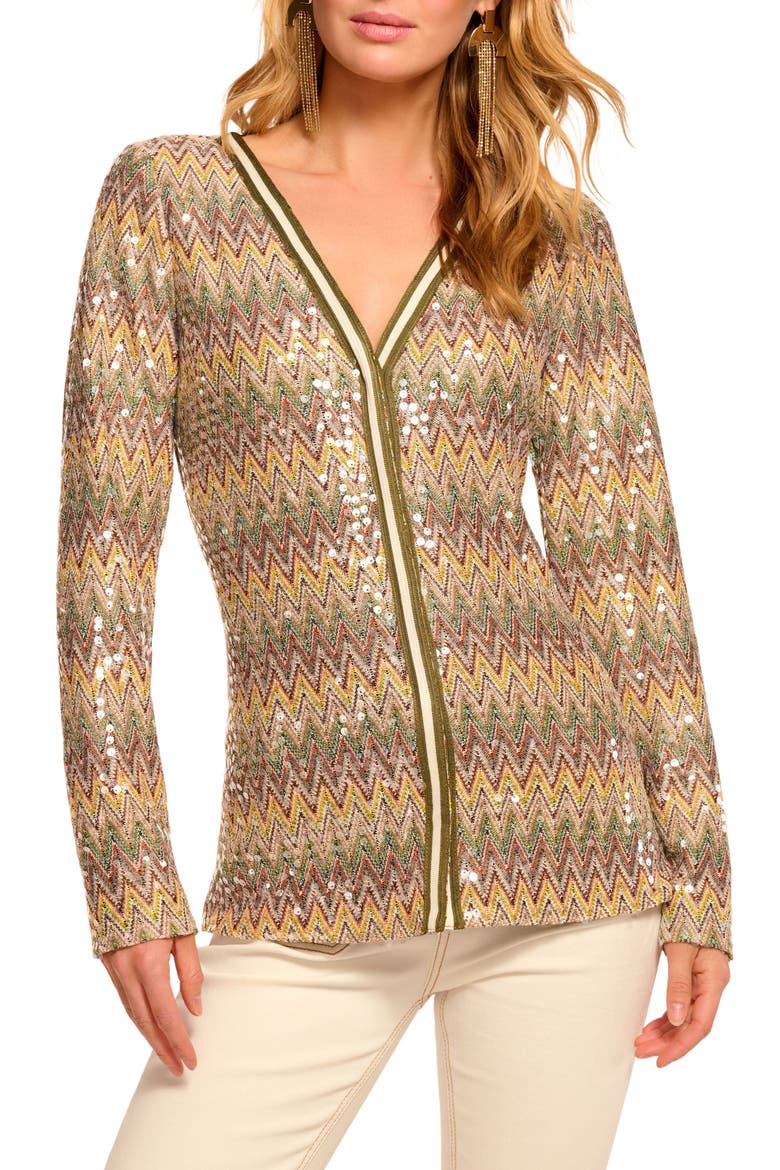 Kiki Sequin Ikat Sweater, Main, color, BOCA SEQUIN