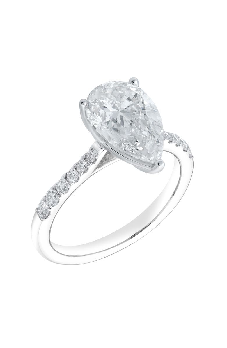 LuvMyJewelry Chloe 14K White Gold Pear Lab Grown Diamond Engagement Ring - 3.25 Ct, Alternate, color, 
