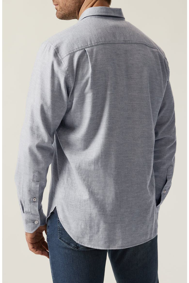 Feather Twill Button-Up Shirt, Alternate, color, GREY MELANGE