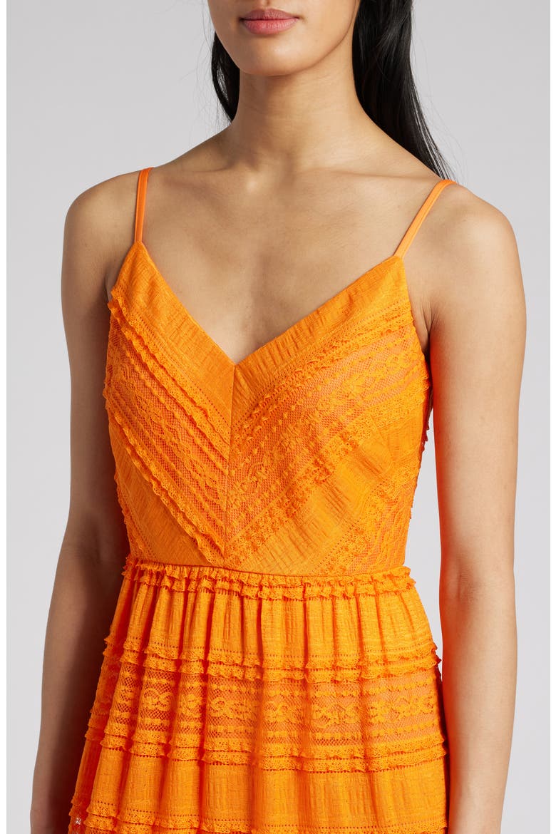Lace Inset Detail Maxi Sundress, Alternate, color, ORANGE