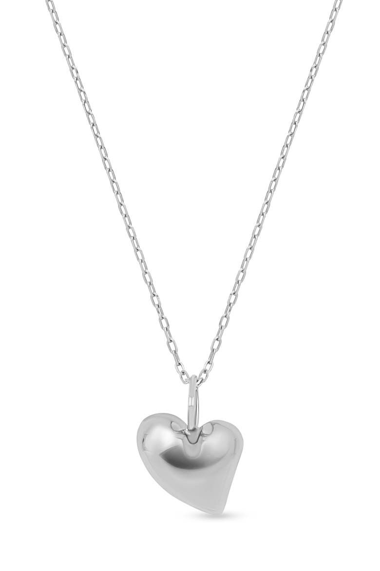 14K Gold Heart Pendant Necklace, Main, color, 14K WHITE GOLD