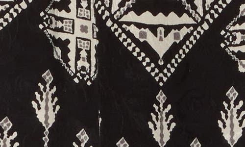Renee C Boho Long Sleeve Tunic Dress In Black