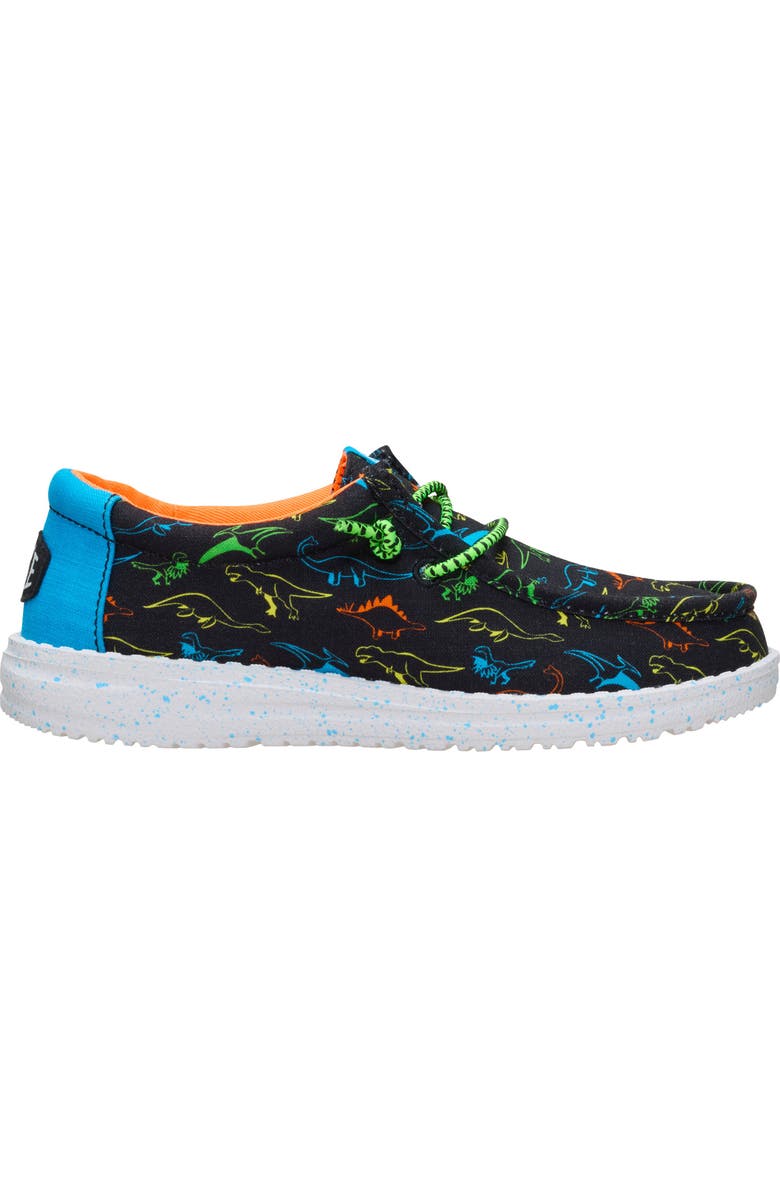 Hey Dude Kids' Wally Dinoworld Slip-On, Alternate, color, Black/ Neon Multi