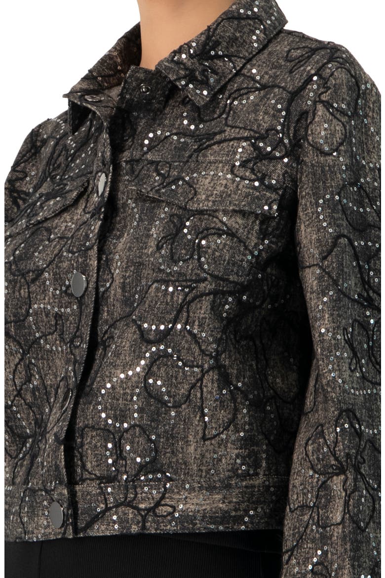 Fantasy Denim Jacket, Alternate, color, Black
