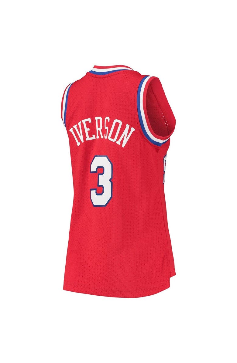 Mitchell & Ness Women's Mitchell & Ness Allen Iverson Red Philadelphia 76ers 2002/03 Hardwood Classics Swingman Jersey, Alternate, color, Red