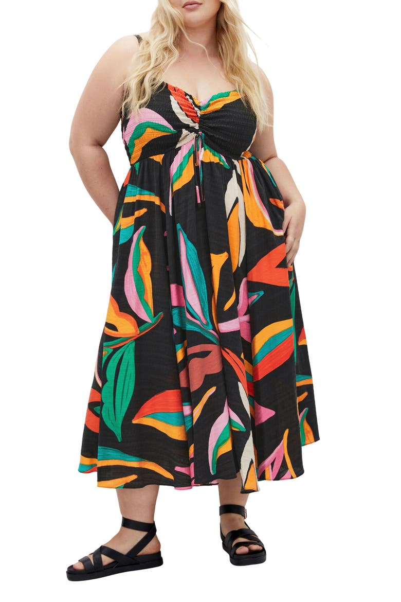 Maui Tropical Print Sundress, Main, color, MAUI TROPICAL PRINT
