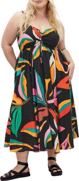City Chic Maui Tropical Print Sundress