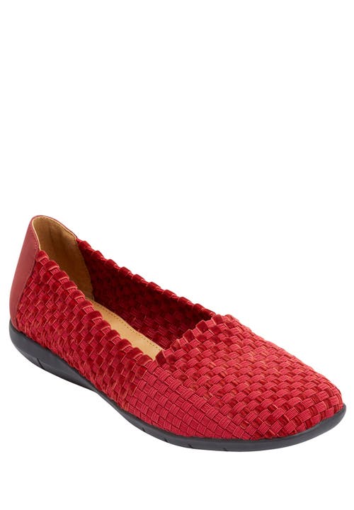 Comfortview The Bethany Slip On Flat In Red