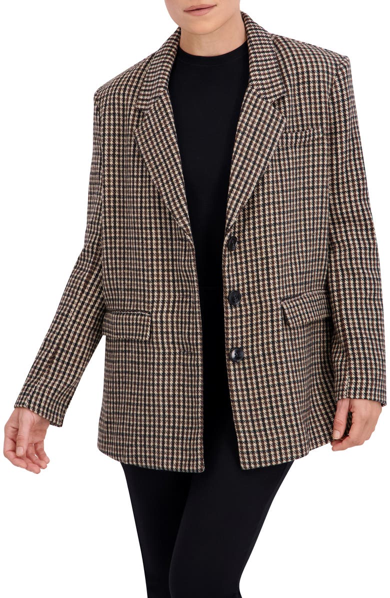 Ookie & Lala Menswear Longline Blazer, Alternate, color, Black/ Brown