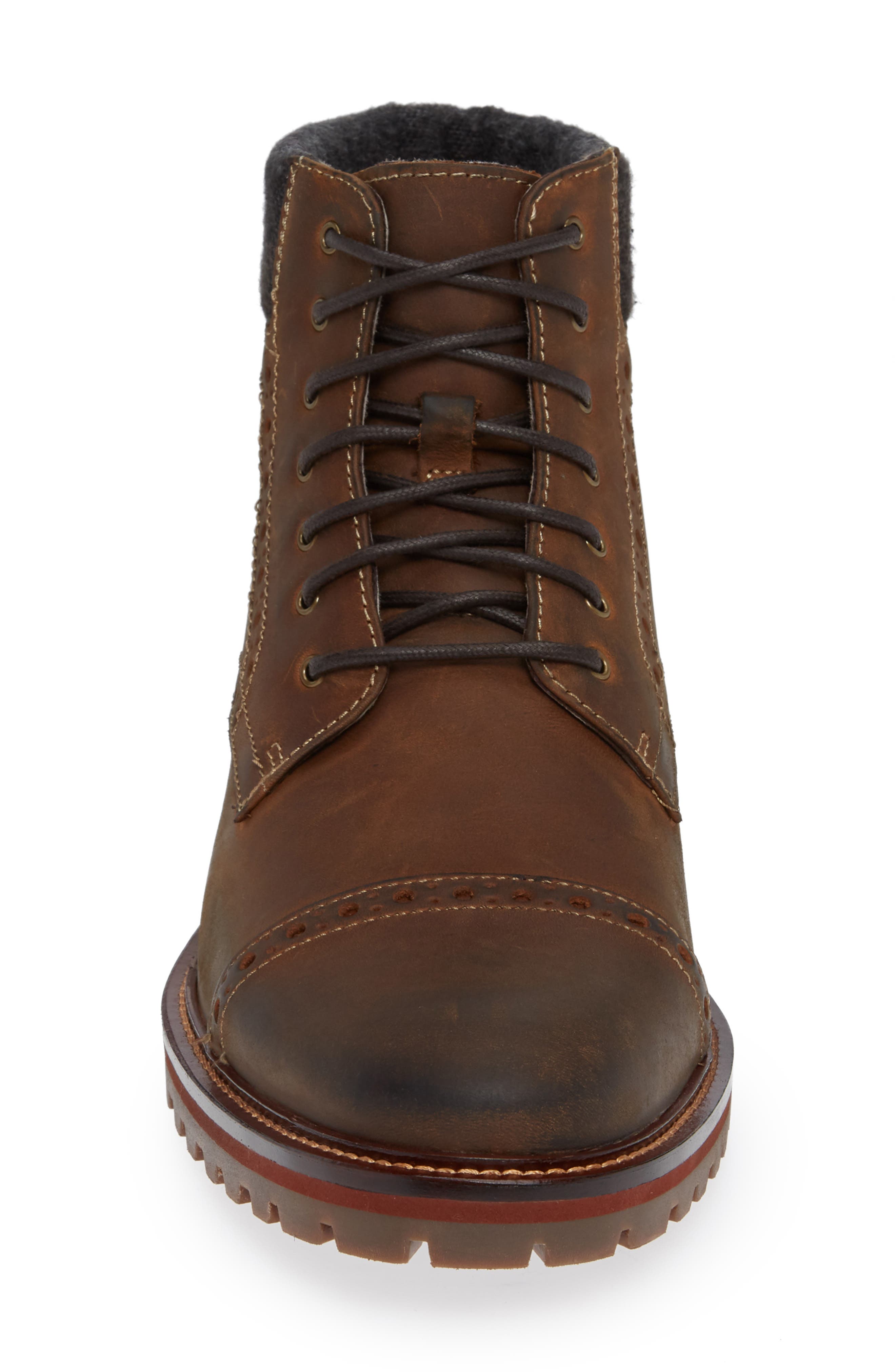 Johnston & Murphy J&M 1850 'Karnes' Brogue Cap Toe Boot, Alternate, color, 