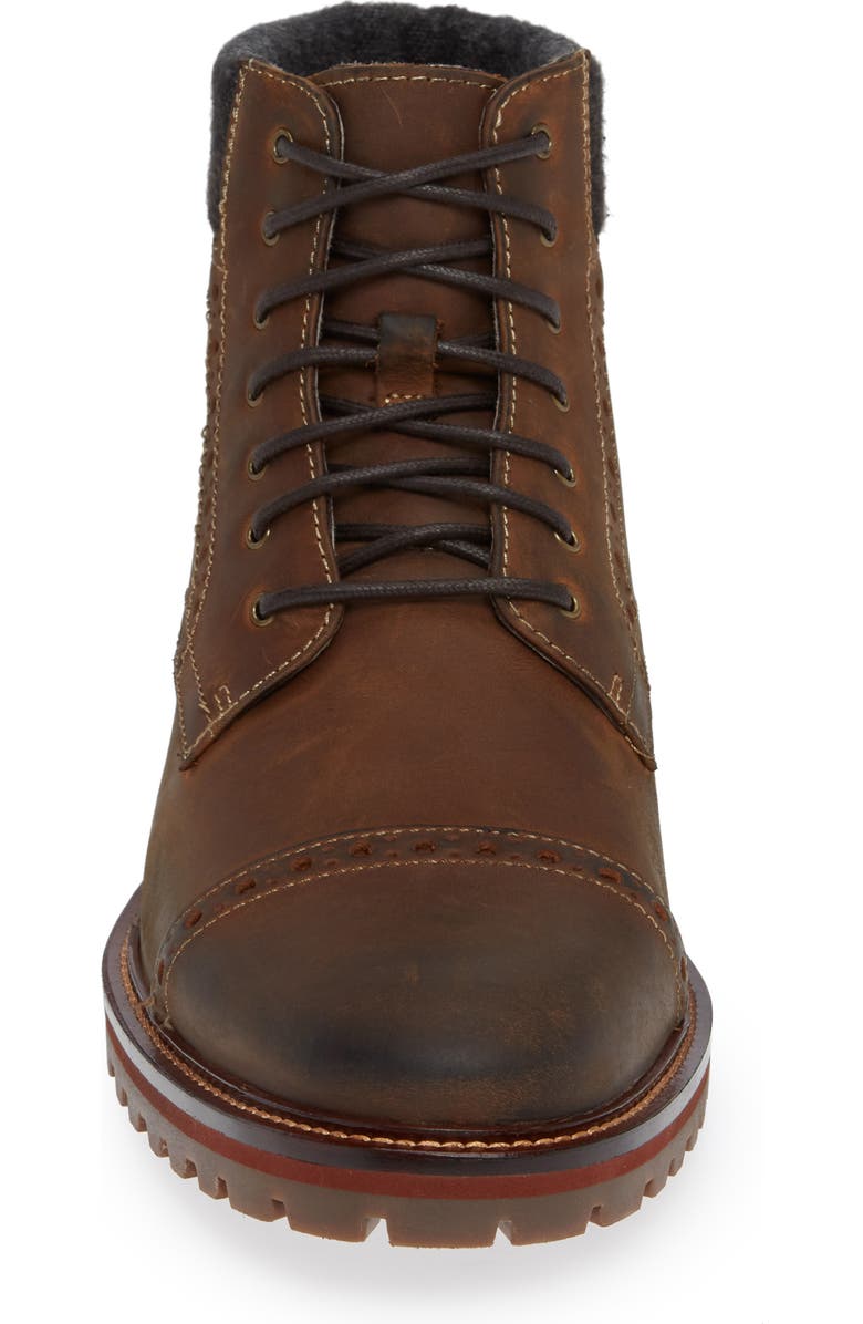 Johnston & Murphy J&M 1850 'Karnes' Brogue Cap Toe Boot, Alternate, color,