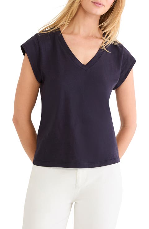 Cap Sleeve Cotton T-Shirt (Plus)