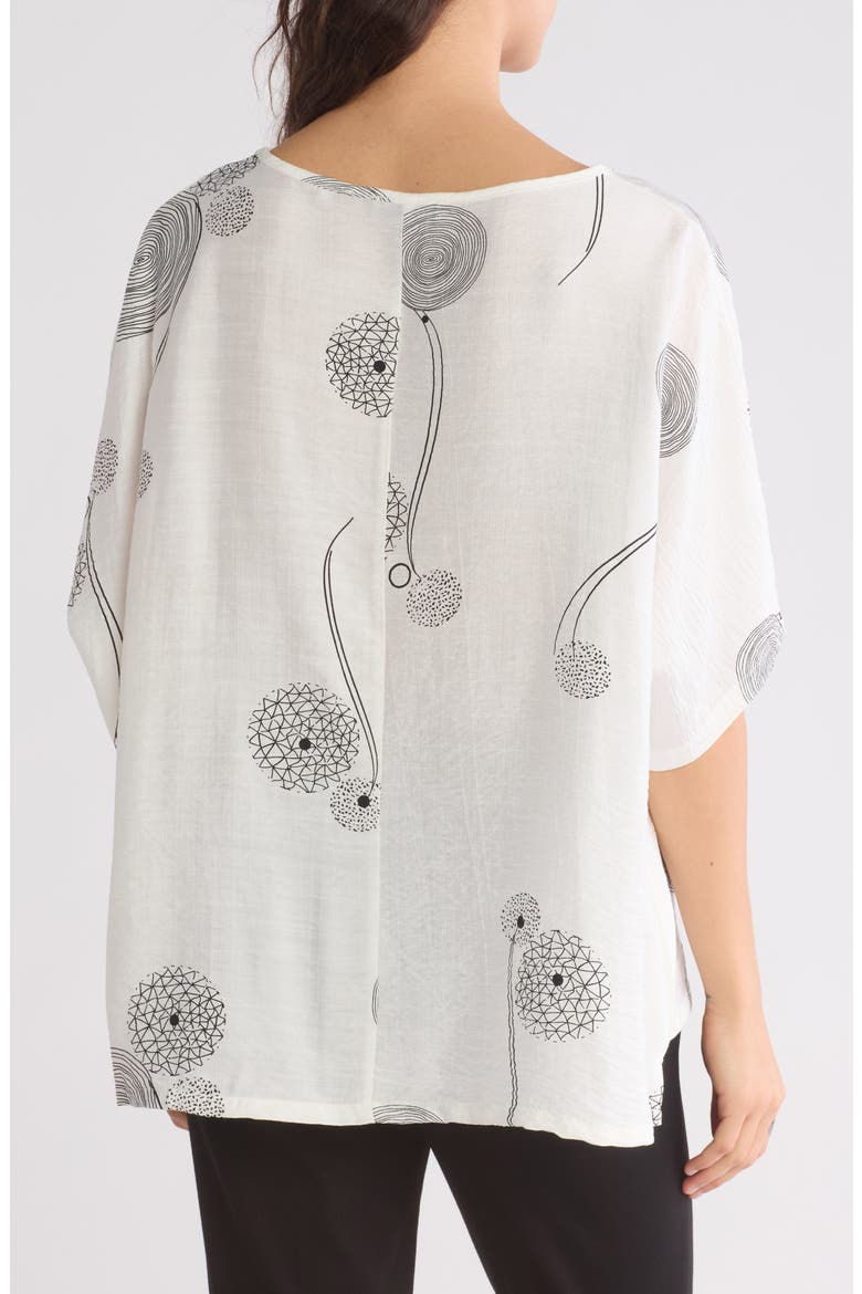 Printed Loose Top, Alternate, color, WHITE