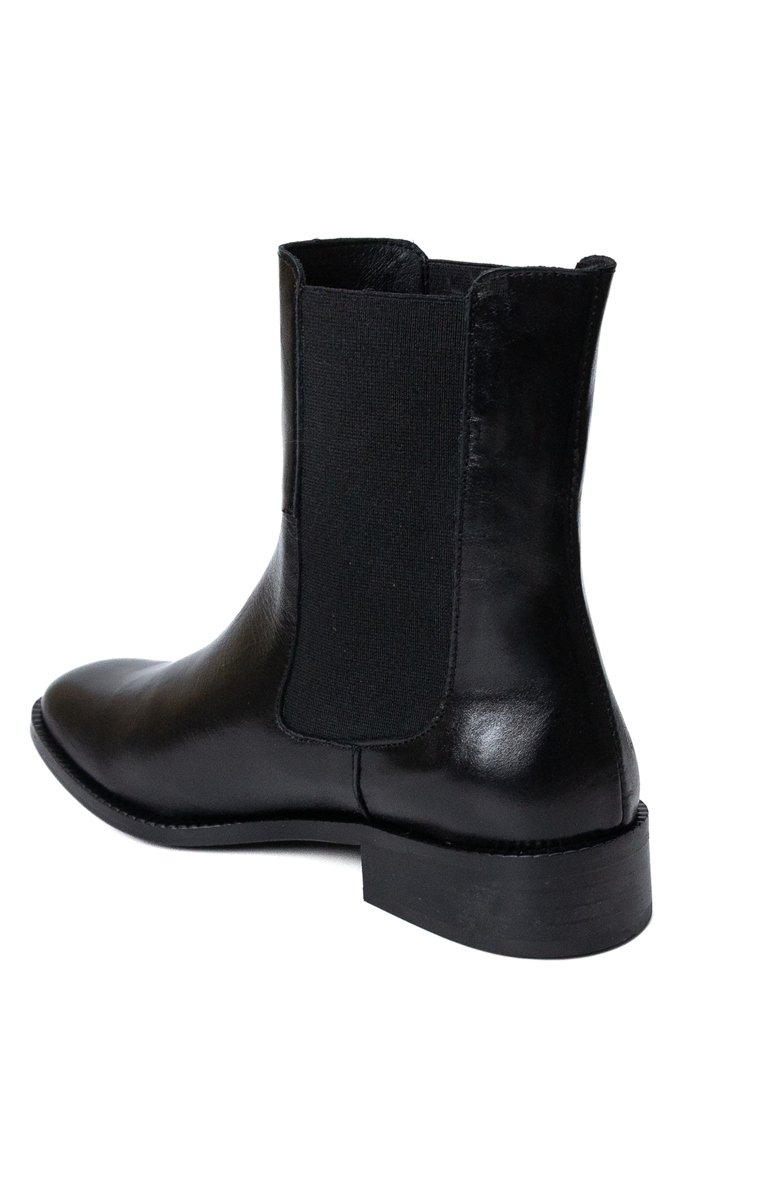 Menina Step Balmoral Leather Chelsea Boot, Alternate, color, Black