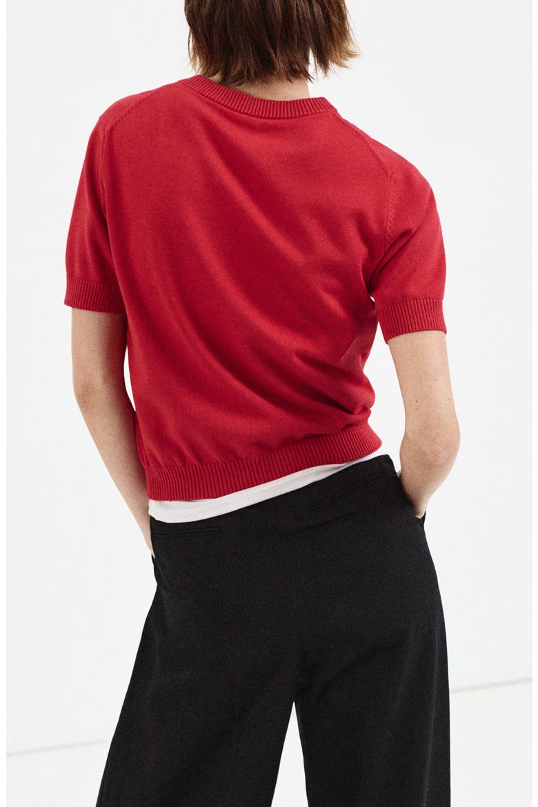 V-Neck Sweater, Alternate, color, RED