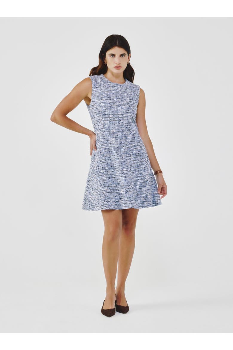 Sleeveless Cotton Tweed Dress, Main, color, Blue