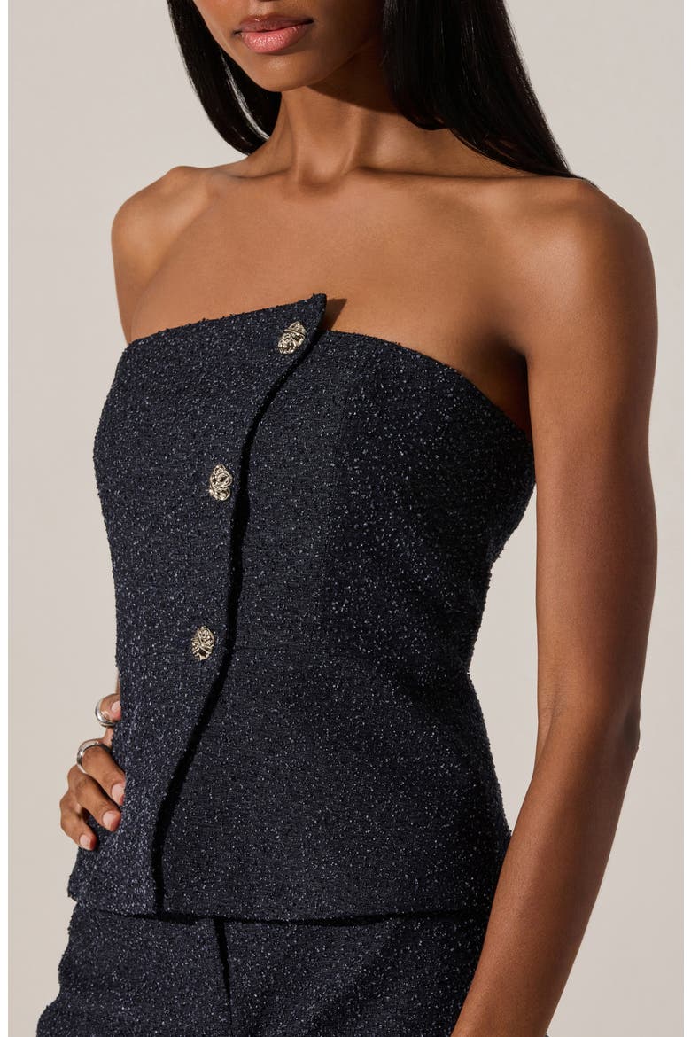 Moina Metallic Strapless Top, Alternate, color, DENIM BLUE