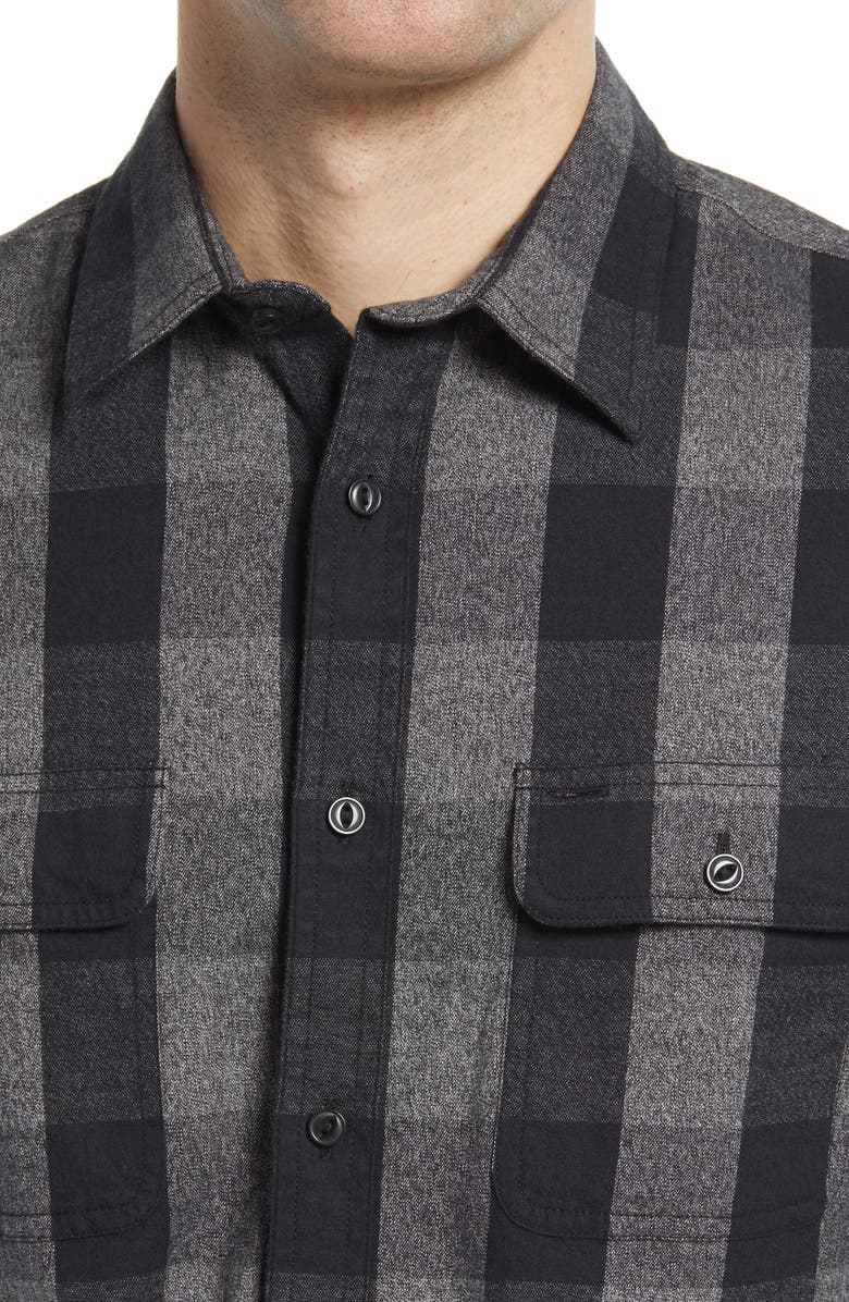 1901 Trim Fit Buffalo Check Stretch Flannel Button-Up Shirt, Alternate, color,