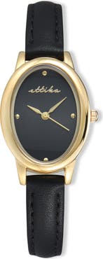Ettika Oval Leather Strap Watch