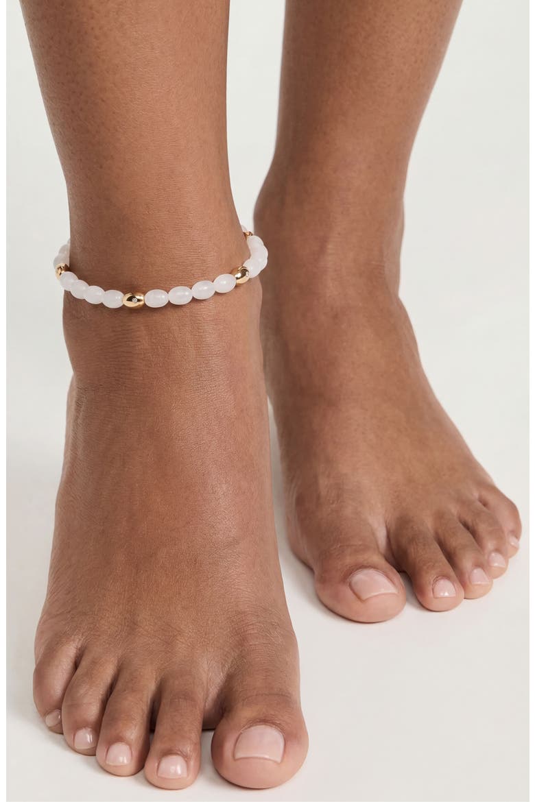 Freshwater Pearl Pebble Anklet, Alternate, color, BONE