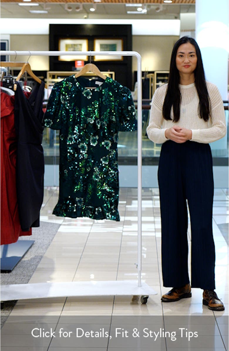 Brittany Sequin Embroidered Cocktail Minidress, sales video thumbnail