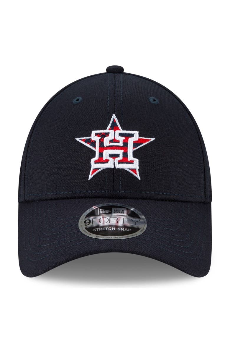 Men's New Era Navy Houston Astros 4th of July 9FORTY Snapback Adjustable Hat, Alternate, color, Navy