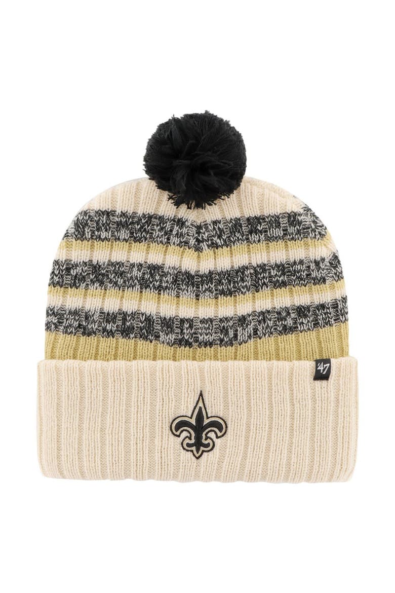 Men's '47  Natural New Orleans Saints  Tavern Cuffed Knit Hat with Pom, Main, color, Cream