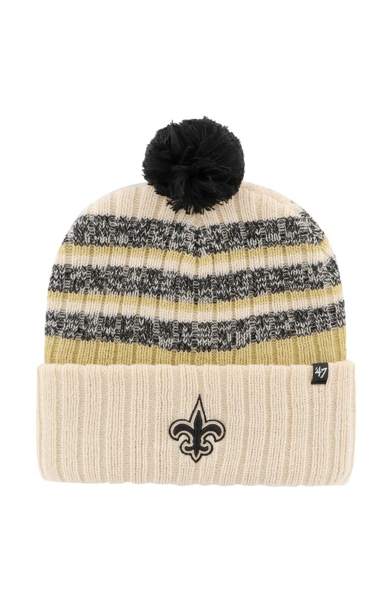 '47 Men's '47 Natural New Orleans Saints Tavern Cuffed Knit Hat with Pom, Main, color, Cream