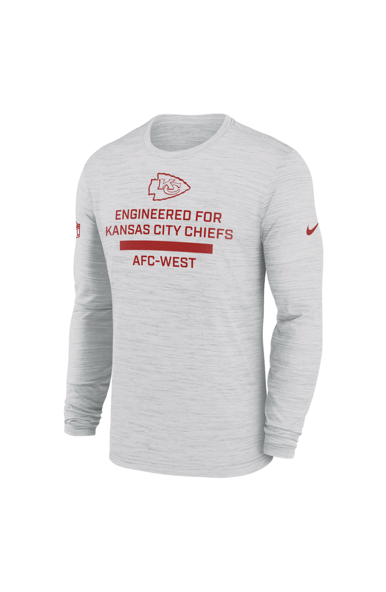 Nike Men's Nike Ash Kansas City Chiefs Sideline Velocity Performance Long Sleeve T-Shirt, Alternate, color, Ash
