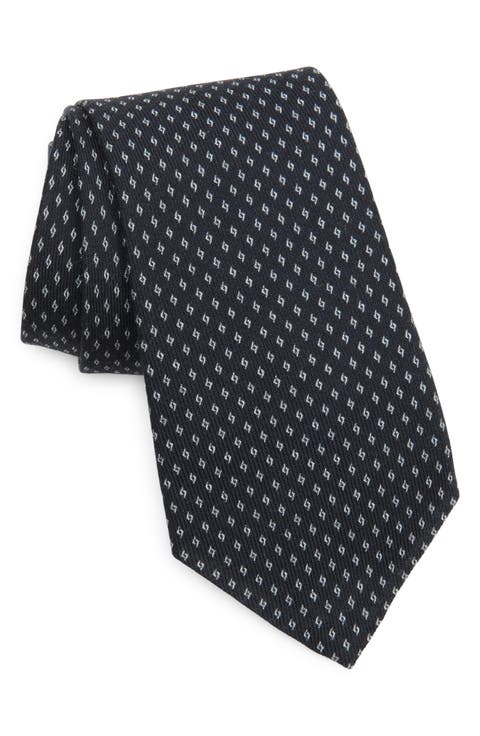 Bond St. Geo Jacquard Cashmere & Mulberry Silk Tie