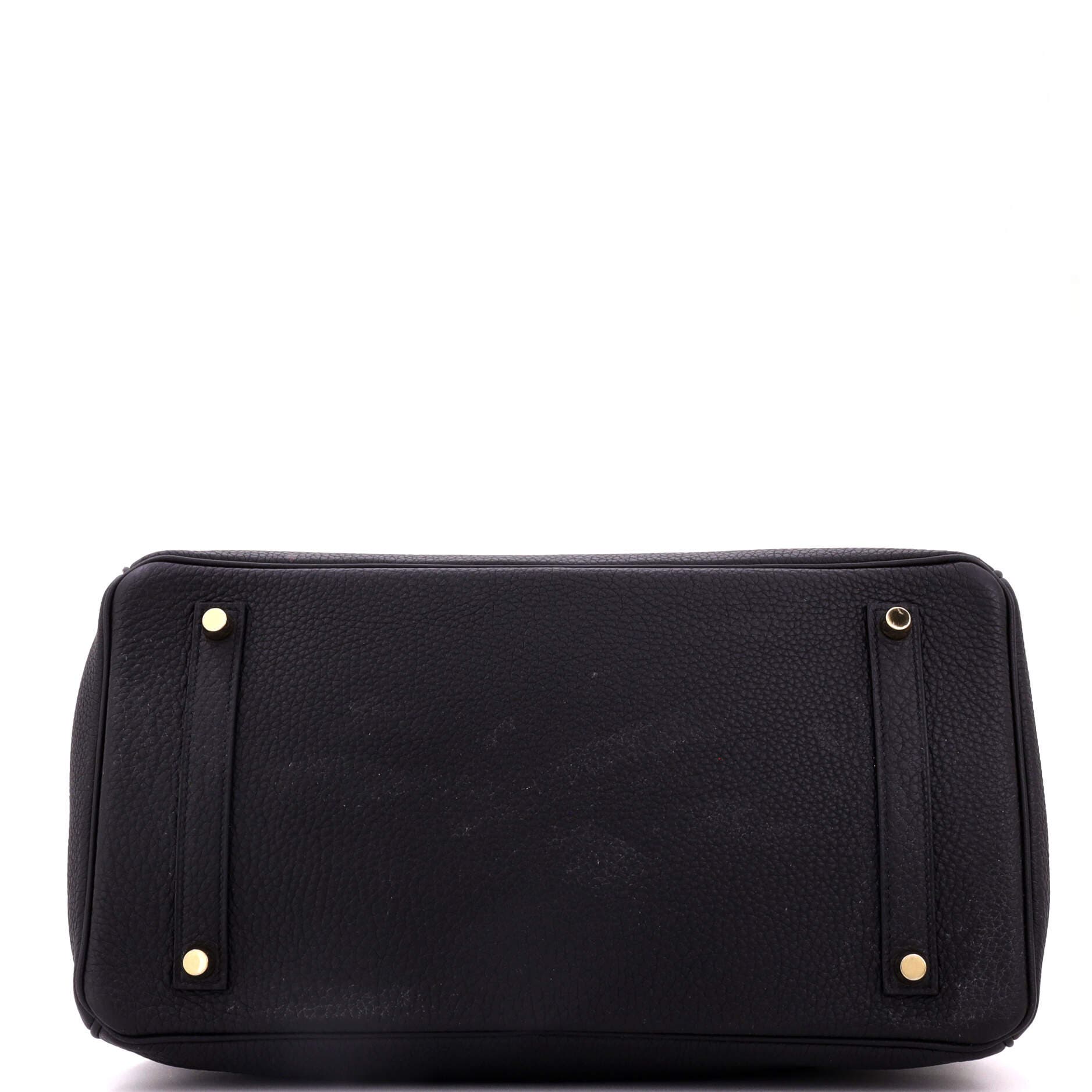 Pre-Owned Hermes Birkin Handbag Black Clemence with Gold Hardware 35, Alternate, color, Noir