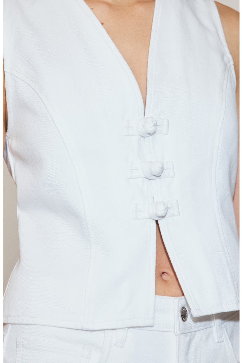 Toggle Denim Top, Alternate, color, WHITE