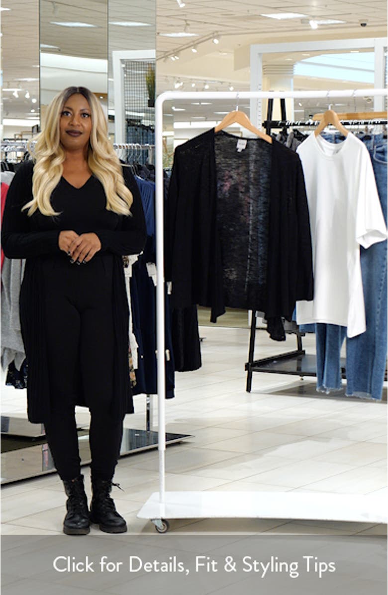 Slub Knit Linen Blend 4-Way Cardigan, sales video thumbnail