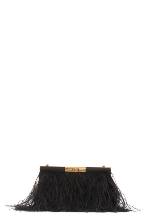 Marlene Feather Trim Shoulder Bag