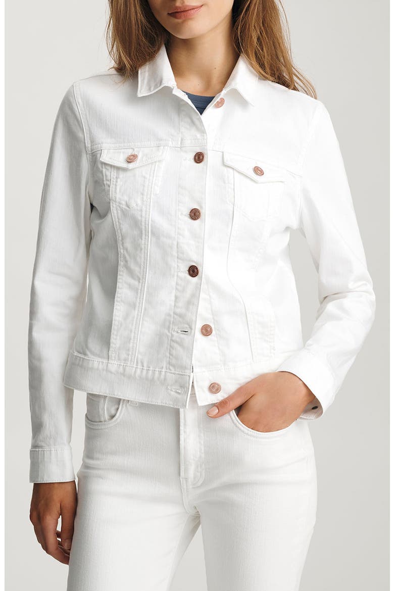 Samantha Denim Jacket, Main, color, WHITE FLEX BLUE