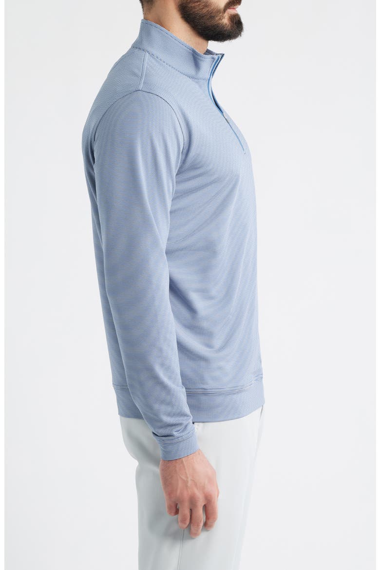 Perth Sugar Stripe Quarter Zip Performance Pullover, Alternate, color, WINDSOR BLUE